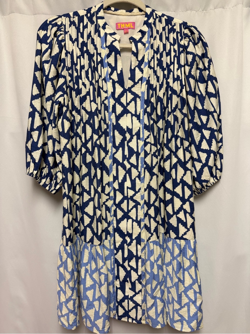 THML Geometric-Print Tiered Mini Dress Size XS NWOT
